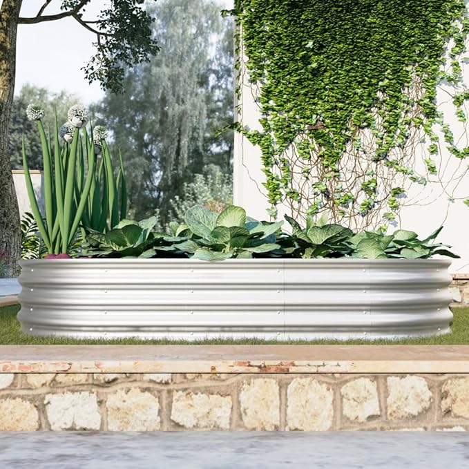 Heavy Duty Galvanized Steel Raised Garden Bed for Outdoor Vegetables Flowers and Herbs – Rust Resistant Durable &amp Easy to Assemble (1Pcs 6x3x1ft)