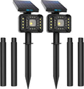 TBI 21 LEDs Solar Landscape Spotlights 200ft Lighting Distance - Waterproof Solar Powered Wall Lights - 2-in-1 Wireless Outdoor Landscaping Lights for Yard Garden Driveway Porch Walkway Pool (Gold)