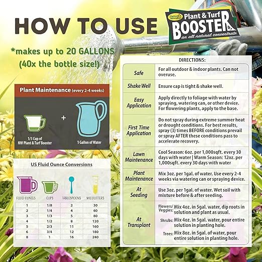 Nature's Wonder Organic Soil Conditioner &amp Root Booster for Plants - Concentrated Liquid Biostimulant with Fulvic Humic Acid for Plants Potting Soil Flowers &amp Lawns - 60oz