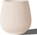 16 Inch Handmade Concrete Outdoor Planter - Classic Striped Design | Fiberglass &amp Composite Material | Durable for Commercial &amp Home Decor
