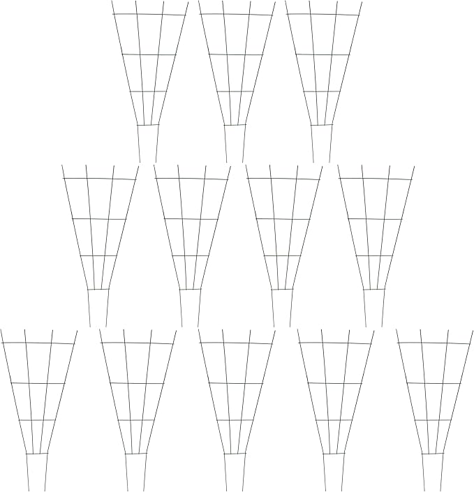 Panacea Products 89635 Garden Pot Trellis Fan Green Steel 36 x 15-in. - Quantity 12