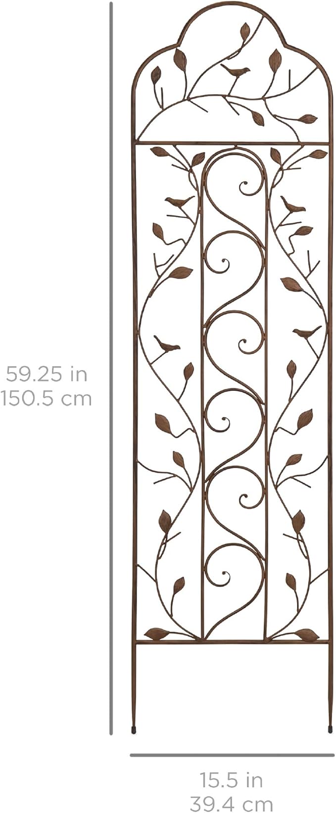 Best Choice Products Set of 2 60x15-inch Iron Arched Garden Trellis w/Branches Birds for Lawn Garden Backyard Climbing Plants