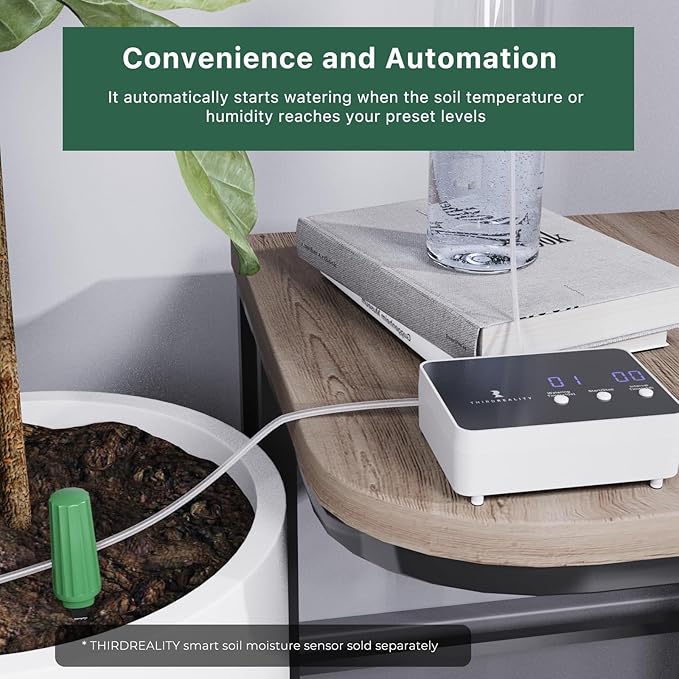 THIRDREALITY Zigbee Smart Watering Kit for Potted Plants Indoor Plant Watering System Hub Required Compatible with Echo Devices with Zigbee Hub Built-in Home Assistant SmartThings Hubitat Homey