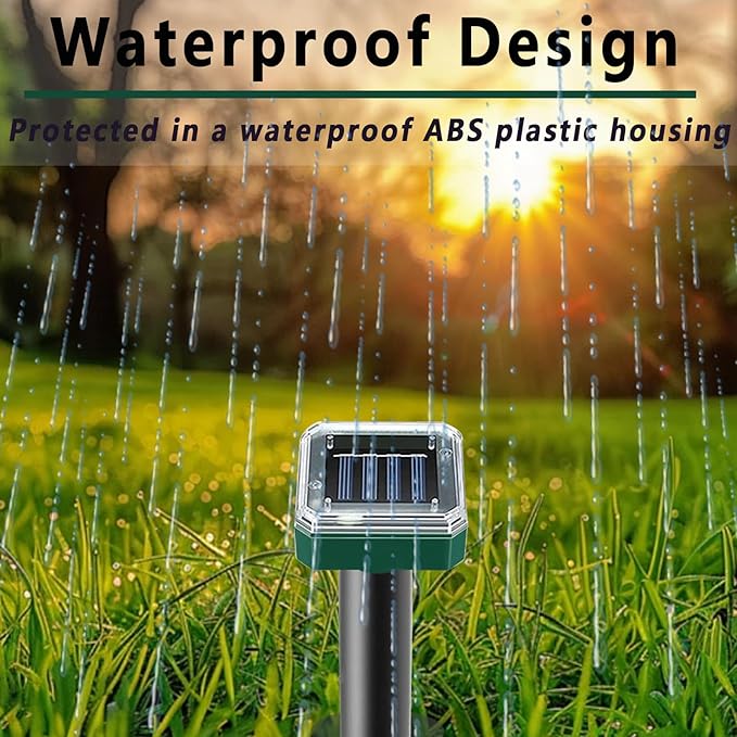 Mole Repellent Solar Powered -10 Packs Gopher Repellent Ultrasonic Solar Powered Sonic Mole Deterrent Stakes Snake Groundhog Repellent for Yard Garden Lawn