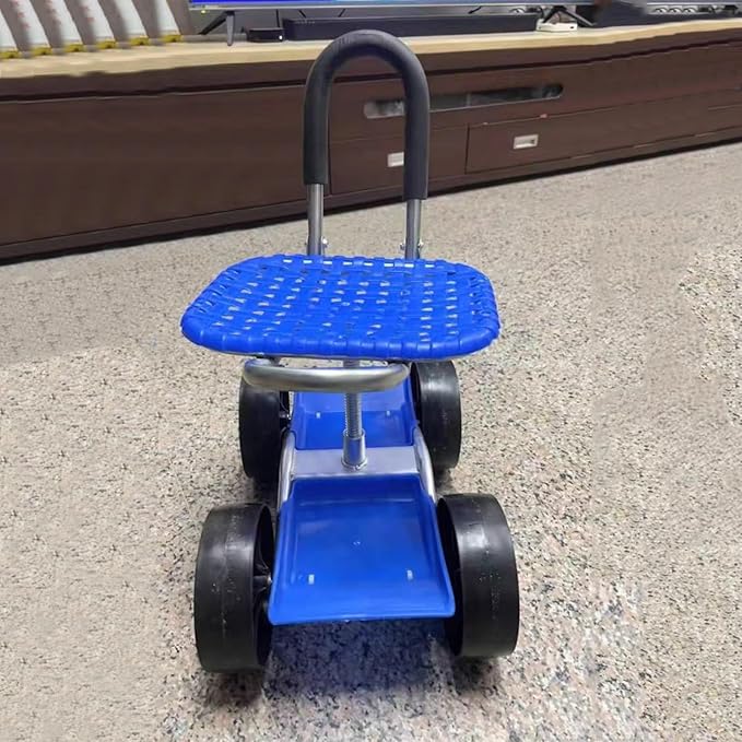 Garden Cart Gardening Workseat with WheelsOutdoor Scooter with 1/2 Tool Storage Tray360° Swivelfor Lawn Yard(4-Wheeled)