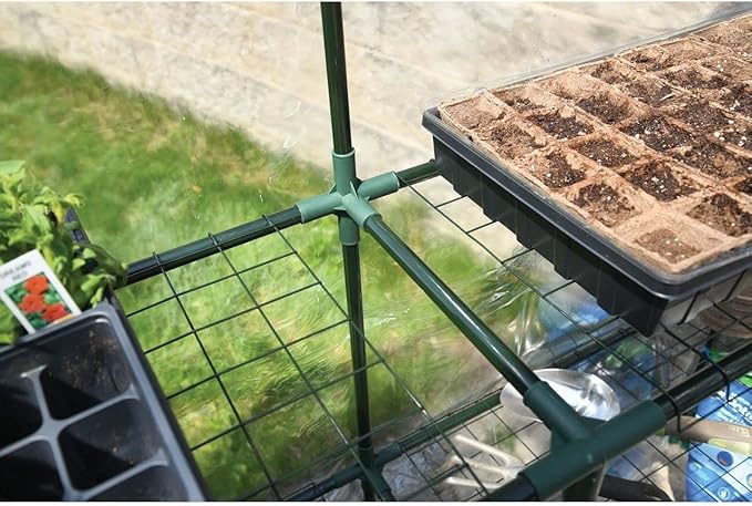 ShelterLogic 4'8 x 4'8 x 6'5 GrowIT Small Walk-in Greenhouse with 8 Wire Shelves for Outdoors Easy-Access &amp Durable