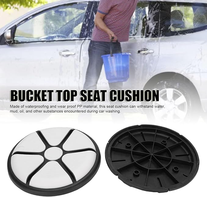 Focket Bucket Seat Portable Detachable 360 Degree Swivel Bucket Top Seat Cushion Bucket Wear Proof Anti Slip Lid Stool Cushion for Car Washing Fishing Baseball Gardening