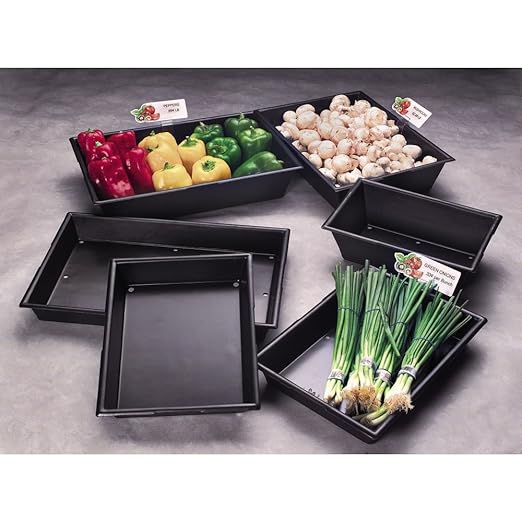 HUBERT Product Tray with Drain Holes Black Plastic - 18 L x 12 W x 2 H