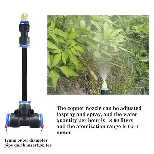 Update 82Ft Irrigation Copper Nozzle System Automatic Irrigation System with Replaceable 360°Bendable Sprayeratomizing Copper Nozzle for Watering System for Garden Plant Lawn Patio and Yard. (20)