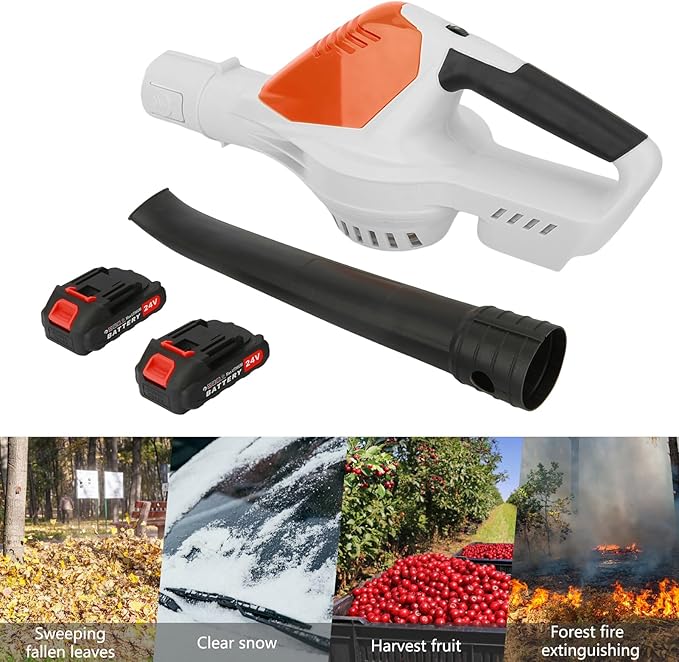 Cordless Leaf Blower24V Electric Handheld[180CFM] Leaf Blower[150 MPH] with 2x1.5Ah Batteries and Charger for Lawn Care Yard Grass Patio Blowing Leaves and Snow