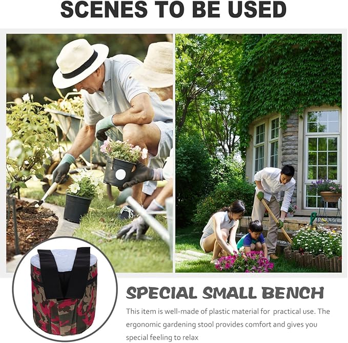Portable Weeding Stool with Storage Pouch 25cm High Lightweight Foam Gardening Stool for Outdoor Farming Camping Fishing and Planting Tasks Random Style