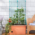 The Lakeside Collection Vegetable Planter with Wheels and Trellis - 58 Inch Self Watering