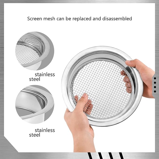 Stainless Steel Soil Sieve Stainless Steel Soil Sieve Interchangeable Meshes Set Garden Filter with 9.45inch Diameter for Sand Rocks