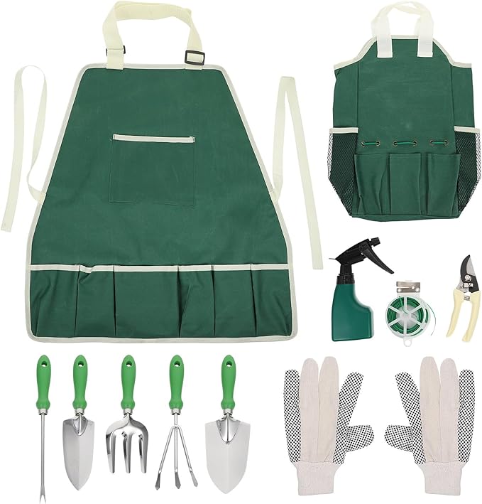 Artibetter 11pcs Stainless Steel Garden Planting Tool Set with Plastic Handles Weeding Shovel and Rake for Flower and Succulent Transplanting Home and Outdoor Gardening Use