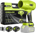 Portable Dust Cleaner Blower Leaf Blower Cordless Handheld Blower Hand Blowers for Lawn Care Patio Cleaning 4.0Ah Battery Charger Included (2 Battery with Storage Case)