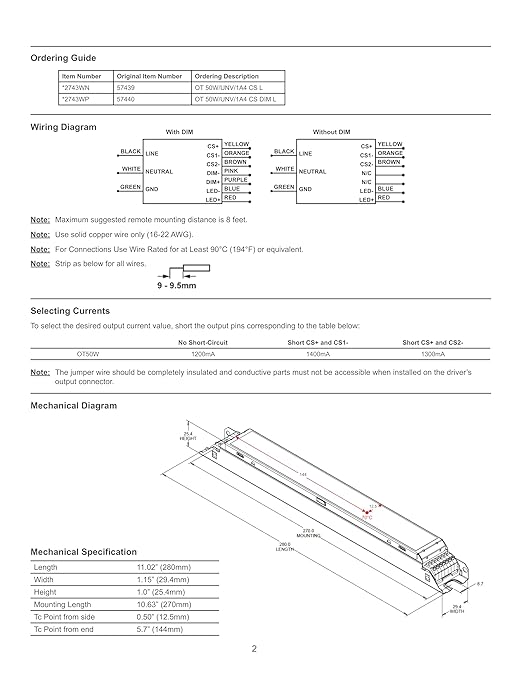 eldoLED OPTOTRONIC® OT 50W Current Select LED Driver 57440 | 2743WP Replacement for Osram 57440