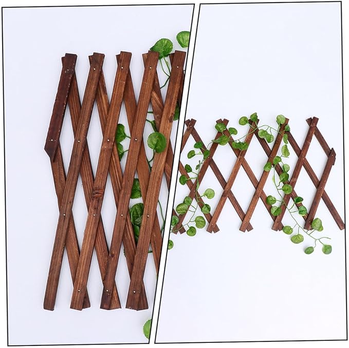 Expandable Garden Trellis Climbing Plant Support Willow Fence Plant Climb Support Carbonized Wood