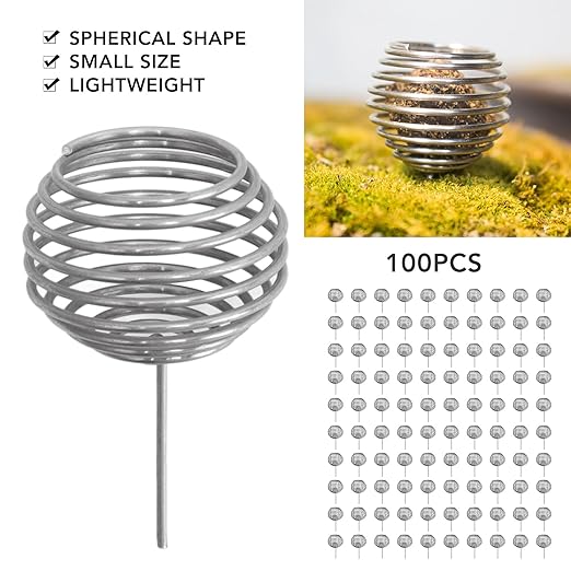 100pcs Fertilizer Baskets Stainless Steel Fertilizer Mesh Basket Bonsai Fertilizer Box Small Size Fertilizer Orchid Basket Fertilizer Mesh Basket for Home Garden Yard Farm