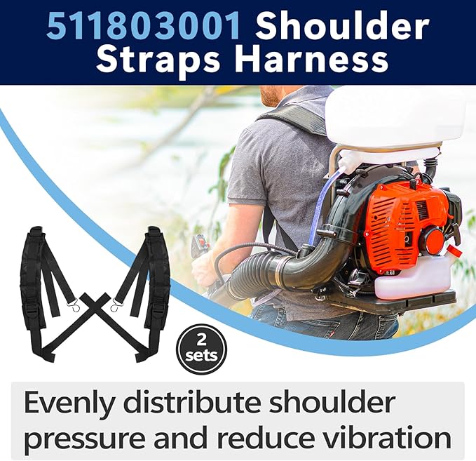 2 Set Backpack Blower Shoulder Straps Compatible with Husqvarna 150BT 150BF 170BT 170BF 350BT 350BF 370BFS 370BTS Straps for Backpack Blower Replace 511802901 511803001