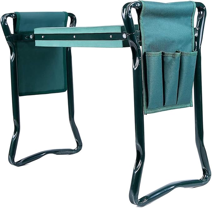 Garden Kneeler and Seat Folding Stainless Steel Garden Stool Tool Bag Eva Kneeling Pad Gardening Gifts Supply Garden Supplies