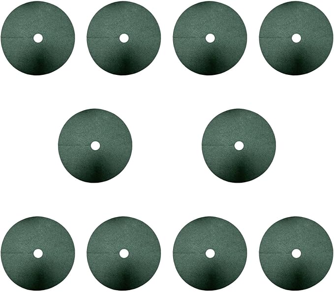 10 Pieces Tree Mulch Rings for Weed Control Barrier Fabric Round Moisturizing Fruit Tree Protector Non Woven Green- 82cm 10cm Hole