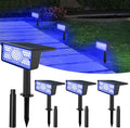 T-SUN Solar Spot Lights Outdoor 4 Pack 49LED Landscape Spotlights 2 Lighting Modes Auto ON/Off Solar Lights for Trees Garden Yard Pathway Driveway(Blue)