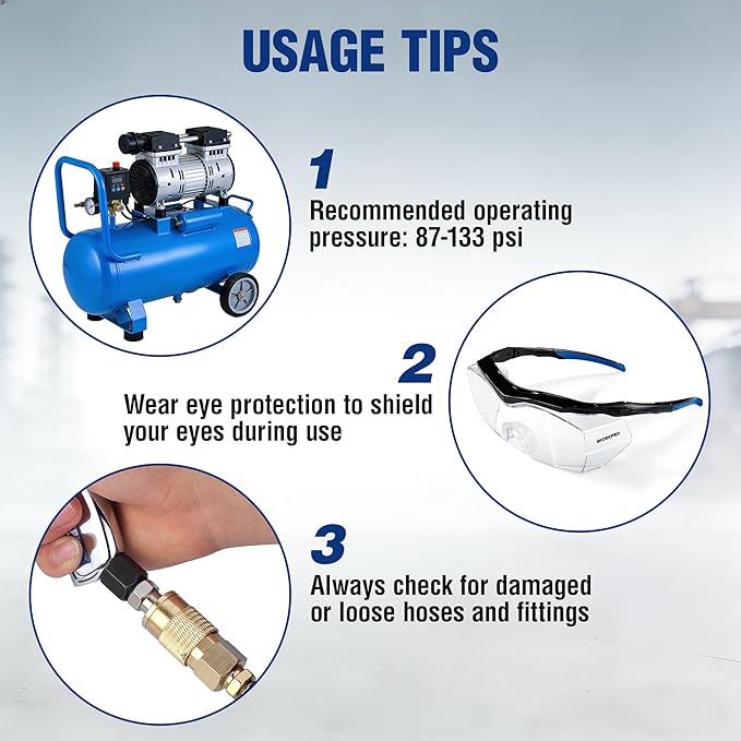 WORKPRO Tornado Nozzle Air Blow Gun for Car Detailing Workshops and Home Cleaning – Quickly Blasts Dirt and Dust Compatible with Air Compressors