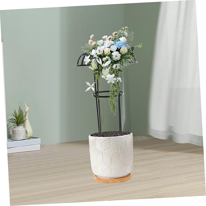 Metal Plant Trellis for Climbing Garden Trellis for Potted Plants Decorative Flower Support Rack Polished No-Burrs Steel Pp Material