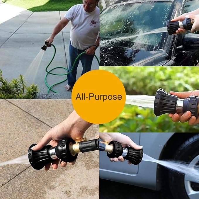 Cyprium Water Hose Nozzle Spray Water Nozzles For Garden Fireman Style Hose Nozzle Outdoor Hose Nozzle Sprayer High Pressure Watertight Connections For Reliable Use In Gardening Cleaning