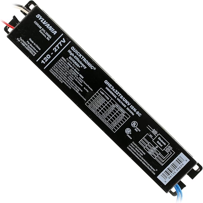 SYLVANIA Osram 49855 QHE3X32T8/UNV ISN-SC Quicktronic T8 Electronic Ballast Nema Premium High-Efficiency Universal Voltage