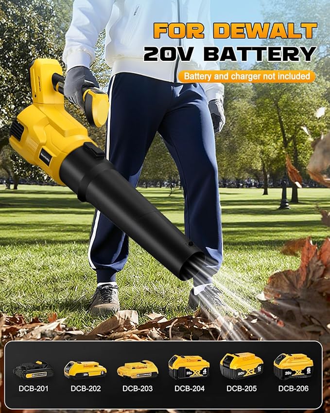 Cordless Leaf Blower Compatible with Dewalt 20V MAX Battery 1500W Brushless Motor 120MPH 500CFM High-Power Electric Blower Lightweight Handheld Yard Cleaning Tool for Lawn Garden &amp Patio