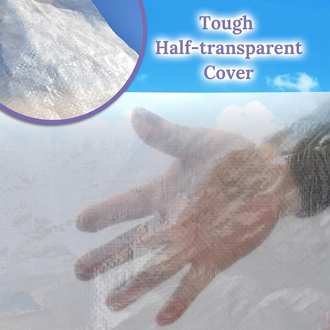 YardGrow Half-Transparent Greenhouse Cover Replacement Greenhouse Replacement Cover ONLY Frame NOT Included (10x7x6 FT)