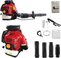 Gas Leaf Blower Backpack Leaf Blower 80CC 2 Stroke 900 CFM Backpack Blowers Gas Powered Gas Powered LeafBlower Gas Blowers for Lawn Care Yard Road Cleaning (Red)