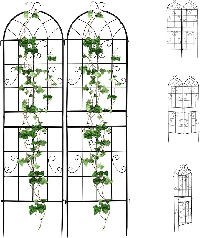 2 Pack Garden Trellis for Climbing Plants Outdoor Metal Rustproof Trellis