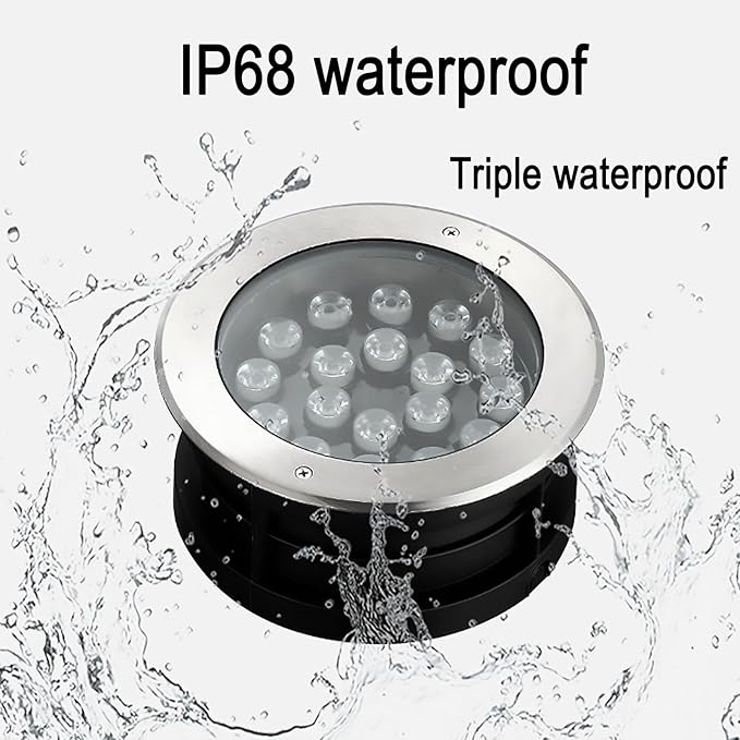 Outdoor Buried Lights - LED Underwater Tlight 24V Low Voltage 15° Angle Adjustment Submersible Spotlight IP68 Waterproof Fountain Light for Underwater Landscape Lighting