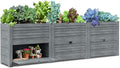 DoCred Wooden Raised Bed Garden with Storage Box 34 x 18 x 30 Elevated Large Planter Box for Herbs Vegetables Flowers Backyard Patio Gardening Balcony