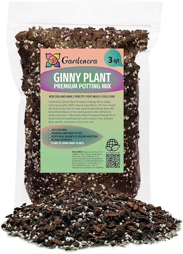 Premium Monstera Ginny Potting Soil - Enhances Aeration and Drainage for Optimal Growth by Gardenera - 3 Quart