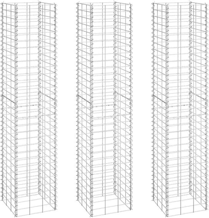 SKM Gabion Raised Beds 3 pcs 11.8x11.8x59.1 Iron-12501026
