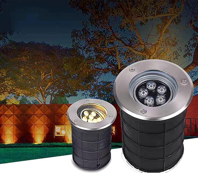 LED Garden Landscape Light - IP67 Waterproof Buried Lamp Gardens 85-265V Recessed Floor Light Adjustable Angle Underground Light High Brightness In Ground LED Lights(Warm White Light15w)