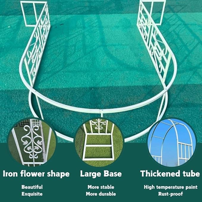 Garden Trellis Arch Archs Trellis For Climbing Plants Outdoor Metal Arbor Archway Arch To Use In The Entrance To Courtyard W:4.6ft 5.9ft 7.2ft 8.5ft 9.8ft 11.2ft 12.5ft H:7.6ft(Black2.6x2.30m/8.5x7