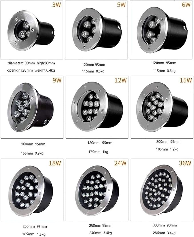 LED Underwater Fountain Light - RGB Landscape Lights with RF Remote Control Recessed Spotlight IP68 Waterproof Stainless Steel Garden Spotlight For Garden Pond Swimming Pool Terrace(Ac24v12W)