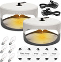 Flea Traps for Inside Your Home 2 Pack Flea Trap with Sticky Pads Refills &amp Light Bulb Replacement Odorless Natural Indoor Bed Bug Light Killer Insect Infestation Treatment Trap for Kids Pet