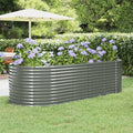 Garden Raised BedPrivacy BarriersPrivacy FencesDecorative Patio PlantersFreestanding PlantersGardening Accessoriesfor BalconyPatioCourtyardPowder-Coated Steel 98x39.4x26.8 Gray