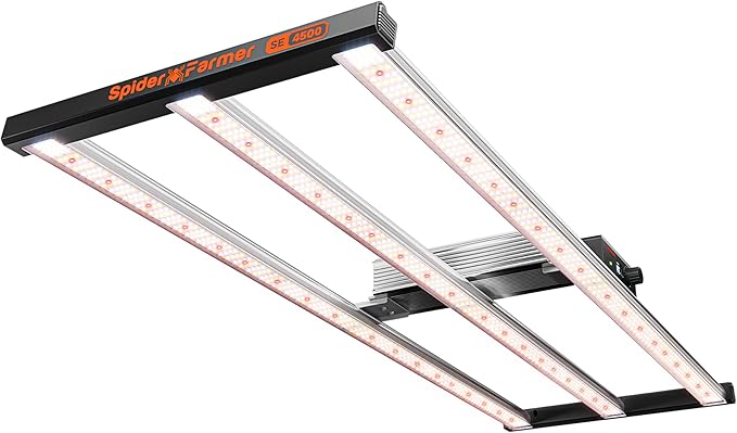 Spider Farmer SE4500 320W LED Grow Lights Smart App Control 2X4ft Coverage Full Spectrum Dimmable Bar Style Growing Lamp for Indoor Plants