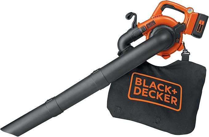 BLACK+DECKER Leaf Blower Cordless Leaf Vacuum and Mulcher Combo Kit Battery and Charger Included 40V 120 mph Air Speed 6-Speed Dial Built-in Scraper with Collection Bag (LSWV36)