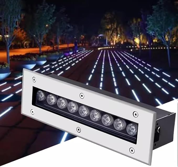 Rectangular Ground Landscape Light - Outdoor Ground Spotlight IP66 Waterproof AC85-265V Garden LED Spotlight Recessed LED Underground Light for Villas Patio Deck Lawn Landscape Lighting (Blue 24