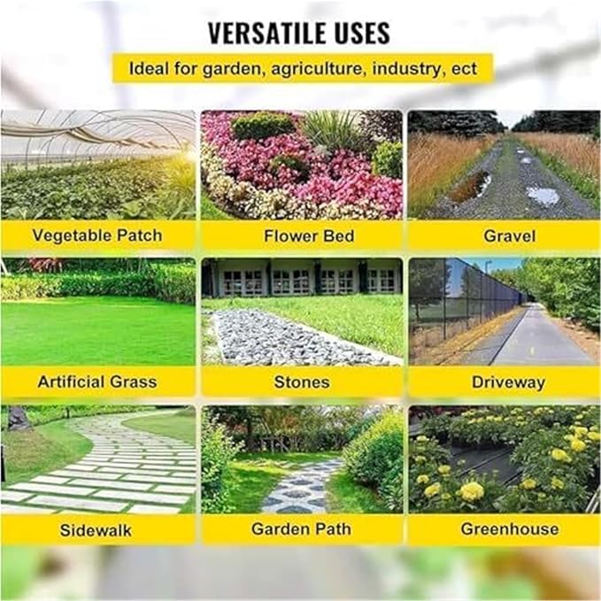 Landscape FabricGeotextile Landscape Weed Barrier Landscape Ground Cover Membrane(0.61x61m(2x200ft))
