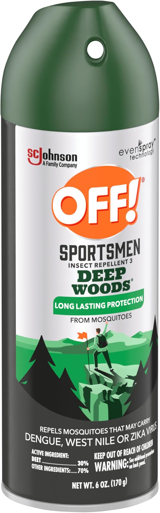 OFF! Sportsmen Insect Repellent III Deep Woods Spray for Hunting Camping and Fishing 6 Ounce (Pack of 4)