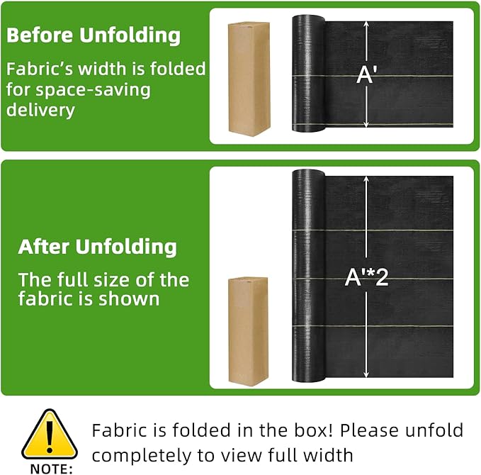 Shade&ampBeyond Custom 4ftx56ft Weed Barrier Fabric 3.5oz Heavy Duty Landscape Fabric with Superior Permeability Weed Control Garden Woven Ground Cloth with Staples