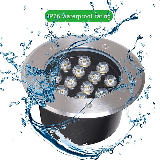 LED Ground Light - IP66 Waterproof Recessed Outdoor Spotlight for Garden Pathway and Patio (Green &amp Warm Light 6W AC85-265V)